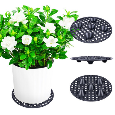 6 db növényszintű edénylift, 11,6 hüvelykes nagy teherbírású növényállványok, csészealj a rothadás és károk megelőzésére a teraszon és a fedélzeten