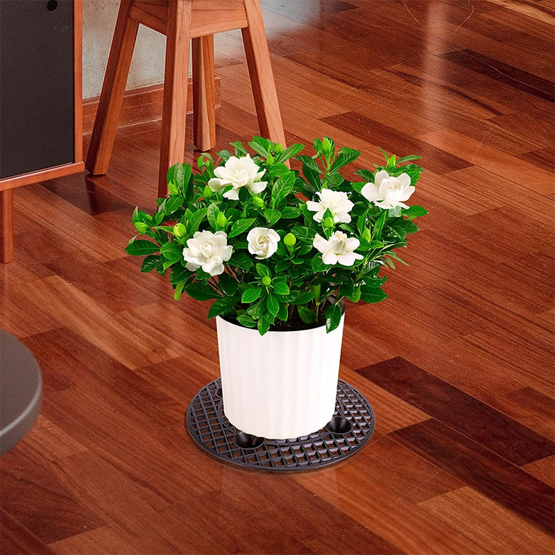 6 db növényszintű edénylift, 11,6 hüvelykes nagy teherbírású növényállványok, csészealj a rothadás és károk megelőzésére a teraszon és a fedélzeten