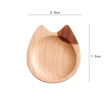 Дървена тава във формата на котка, чиния за сос, японска храна, закуска, десерт, чиния за чай, чиния, купа за потапяне в сос, купа за подправки за домашни кухненски инструменти