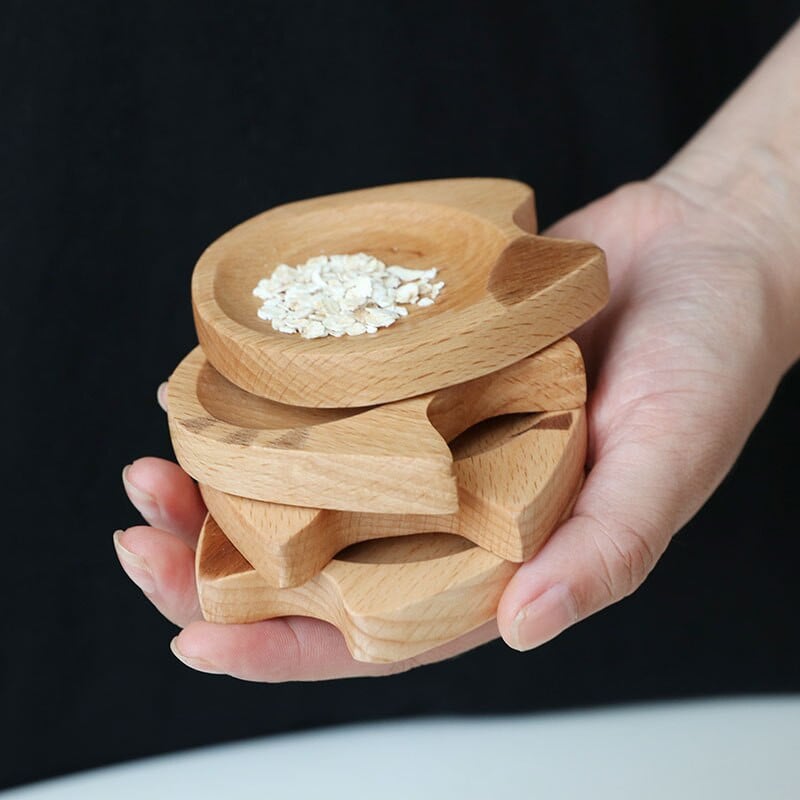 Macska alakú, fából készült tálcás szósztányér japán ételek snack desszert teatál tányér mártogatós szósz fűszertál otthoni konyhai eszközökhöz