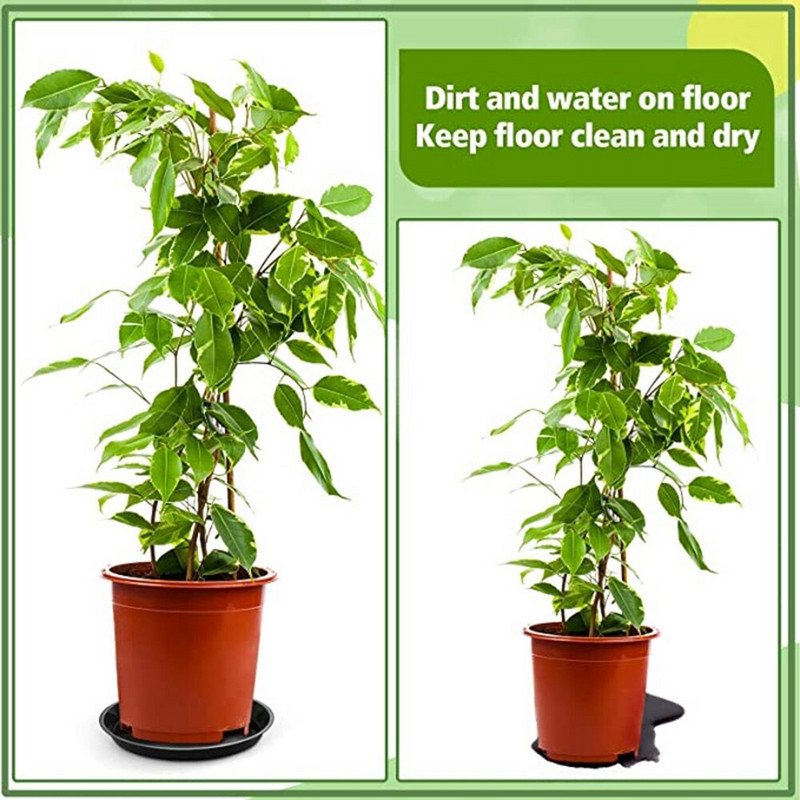 2 buc 4/6/7/8/10 inch farfurioară rotundă din plastic pentru plante, tăvi pentru picurare, farfurii de bază, durabile, pentru interior, în aer liber, acasă, grădină, pentru ghiveci