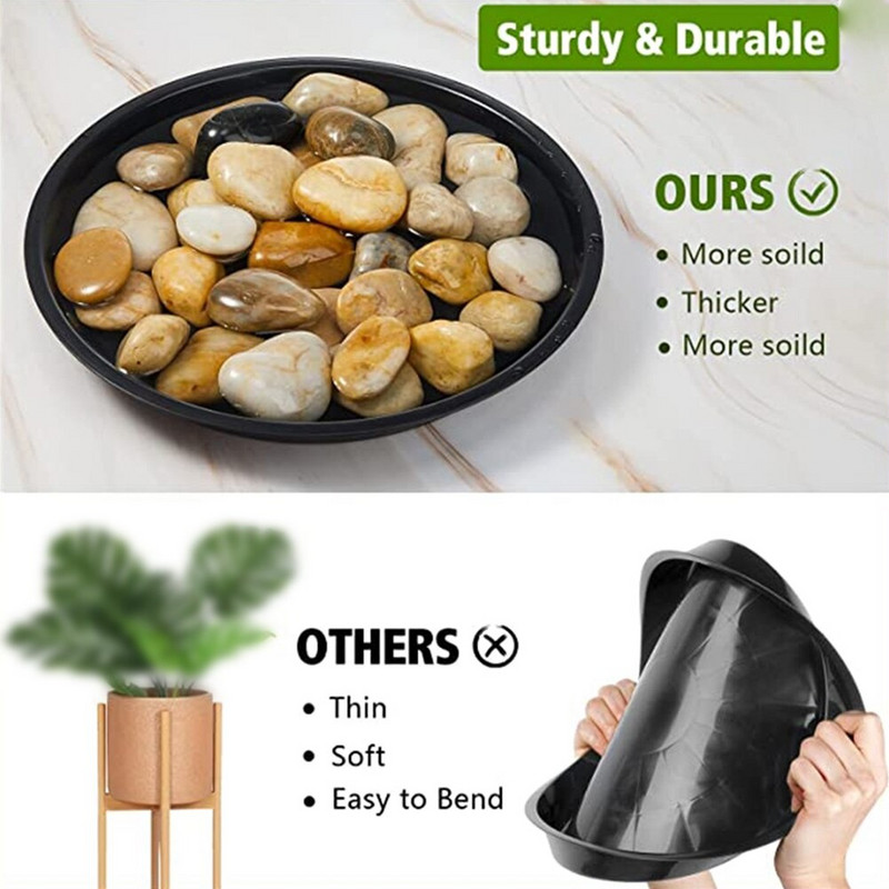 2 buc 4/6/7/8/10 inch farfurioară rotundă din plastic pentru plante, tăvi pentru picurare, farfurii de bază, durabile, pentru interior, în aer liber, acasă, grădină, pentru ghiveci
