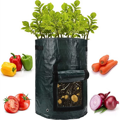12 галона чанта за растеж на картофи чанта за отглеждане на зеленчуков лук Платени чанти градинска саксия за разсад чанта за отглеждане на растения Ферма инструмент