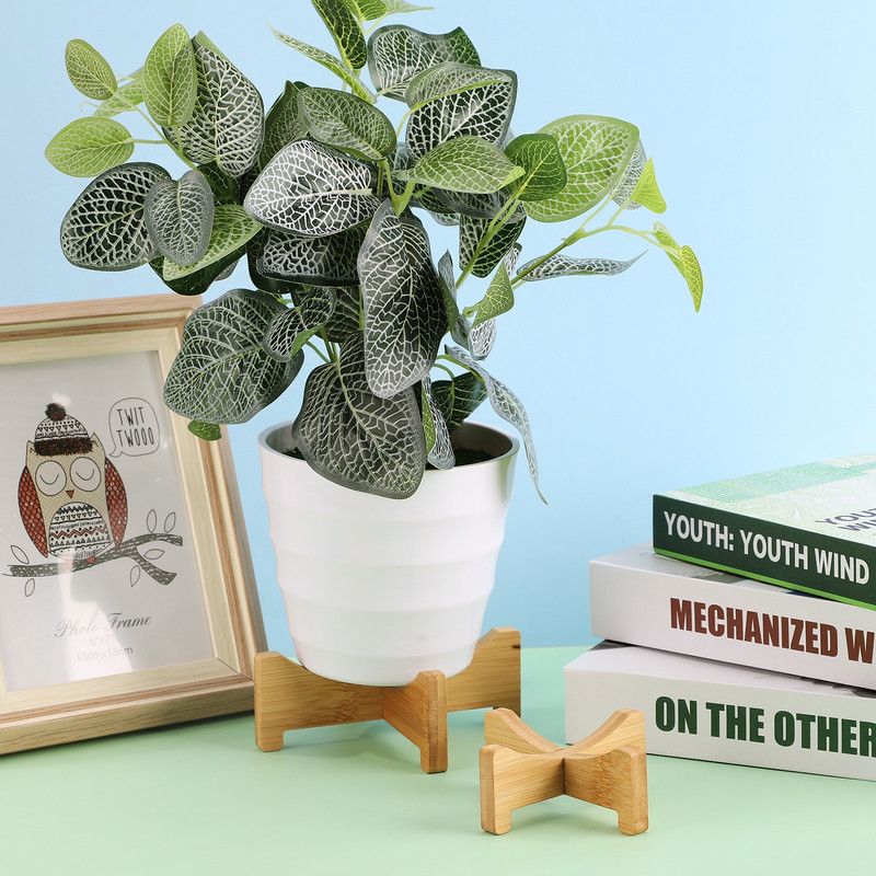 Tavă de ghiveci din lemn de bambus în formă de cruce multifuncțională Suport portabil pentru flori Suport pentru ghiveci pentru plante Raft pentru ghiveci Suport pentru plante