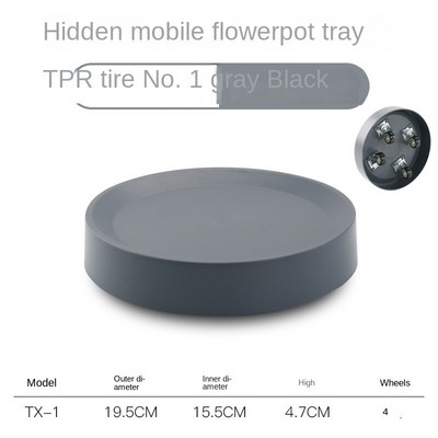 Mobilna baza pladnja za teglice za cvijeće Univerzalni kotač s kotačićem Disk za cvijeće Koloturnica za vuču Bijela plastika Skriveni nevidljivi kotač