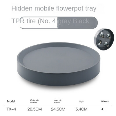 Mobilna baza pladnja za teglice za cvijeće Univerzalni kotač s kotačićem Disk za cvijeće Koloturnica za vuču Bijela plastika Skriveni nevidljivi kotač