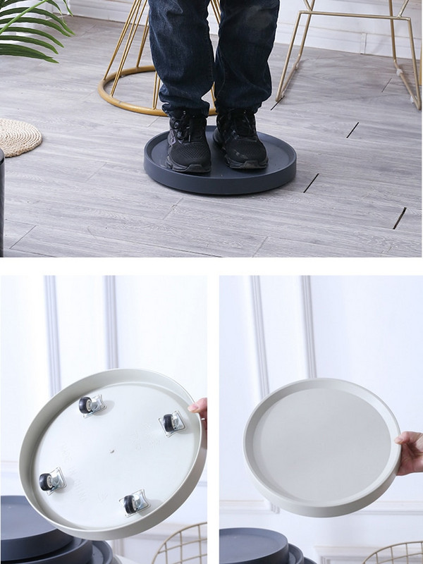 Mobilna baza pladnja za teglice za cvijeće Univerzalni kotač s kotačićem Disk za cvijeće Koloturnica za vuču Bijela plastika Skriveni nevidljivi kotač