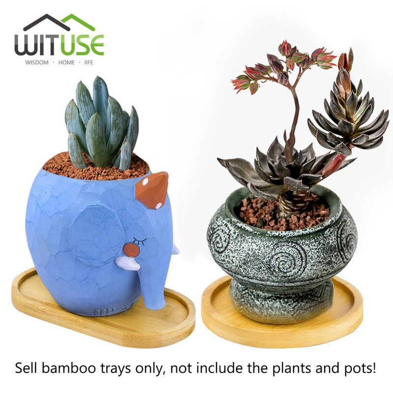 Boluri pătrate rotunde din bambus WITUSE Farfurii pentru suculente Ghivece Tăvi Stander de bază Decor de grădină Decorare pentru casă Artizanat 12 tipuri Vanzare