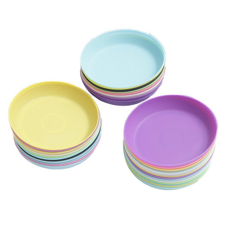 20 vnt Sultingų augalų vazonų lėkštė Apvalus plastikinis padėklas vazono vandens lėkštė sodo balkonui (atsitiktinė spalva)