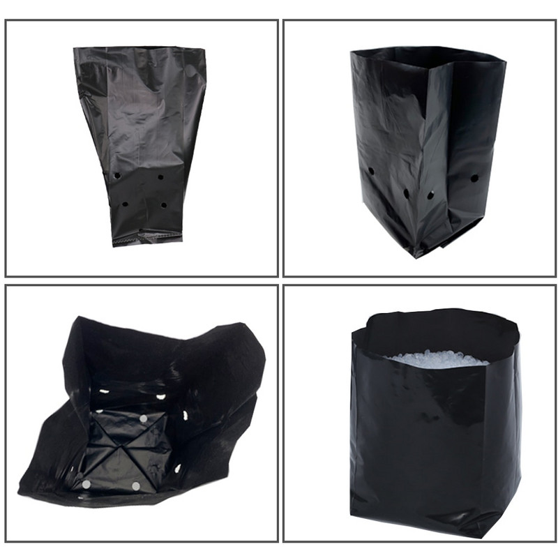 14 dimensiuni, pungă pentru răsaduri din plastic PE, saci de creștere, flori de grădină, fructe și legume, transplant de cultivare