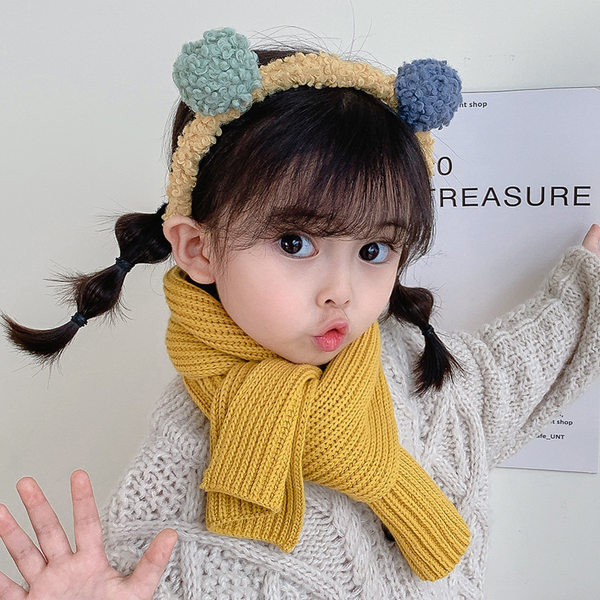 Eșarfă pentru copii de culoare uni pentru băieți și fete din tricot fin