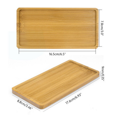 Ovális alakú bambusz fa csészealj növényi tálca mini növény virágcserép állvány Favorite zamatos edénytálca Egyszerű, elegáns design otthoni erkély