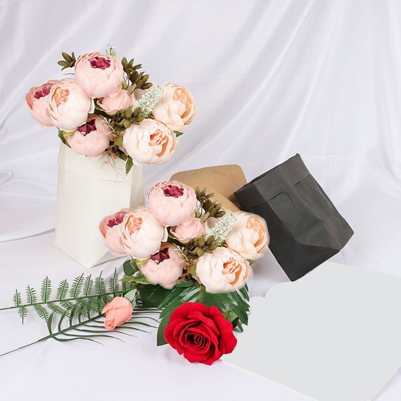 Kūrybingi plaunami laikymo maišeliai Mini sukulentai kraftpopieriniai gėlių vazonų dangteliai Vazonų maišeliai vaikų kambario smulkmenoms organizuoti