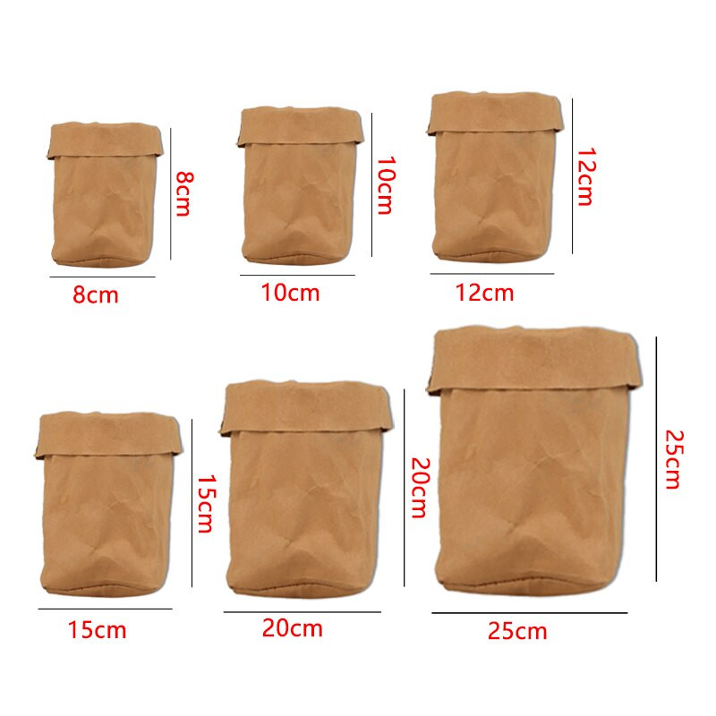 Kūrybingi plaunami laikymo maišeliai Mini sukulentai kraftpopieriniai gėlių vazonų dangteliai Vazonų maišeliai vaikų kambario smulkmenoms organizuoti