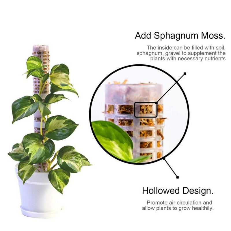 Moharudak mászónövényekhez Egymásra rakható műanyag növényoszlopok Növényrudak Sphagnum Moharudak mászónövények alátámasztásához