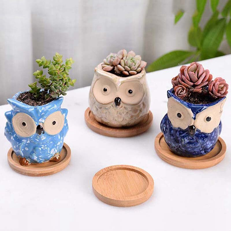 Ghivece rotunde pătrate pentru flori Tavă din bambus Design simplu Mini ghiveci pentru plante Suport pentru grădinărit Suport anti-decolorare Decor pentru casă