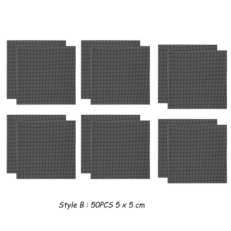 Behogar 50 DB 5x5 cm-es vízelvezető szita + 50 DB 4,5 cm-es kerek hálós párna zamatos bonsaihoz, amely elkerüli a rothadó gyökereket, talajvesztést okozó kártevők