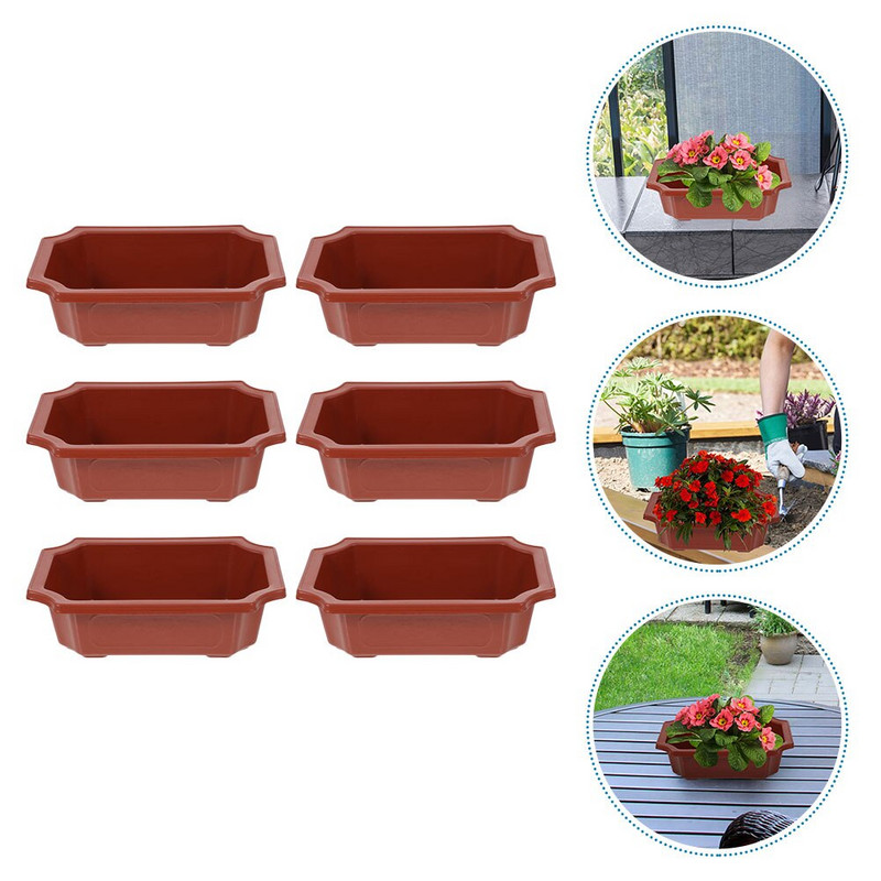 Ghiveci de flori din plastic 6 buc. Plante suculente Ghivece pentru plantare Bonsai Ghiveci peisaj