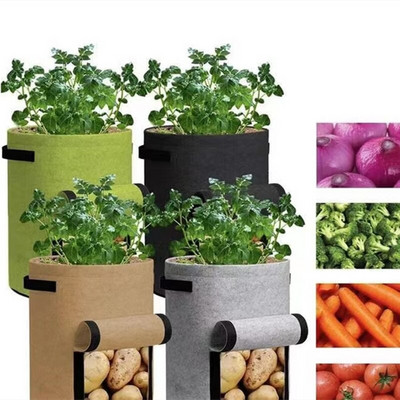 2022 Felt Potato Bucket Felt Plant Bag Planter Bag Garden Pot Pot Θερμοκήπιο Σάκοι καλλιέργειας λαχανικών Κάθετα εργαλεία