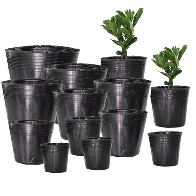 5-100db 16 Méret Eldobható Műanyag Ültető Virágcserep Táplálék Tál palánta csésze Fekete Palánta Doboz Otthoni Kerti Termesztő Táskák