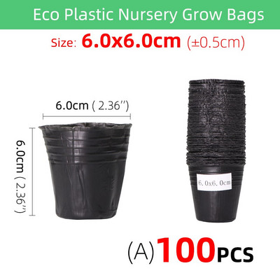 5-100 buc 16 dimensiuni, de unică folosință, ghiveci de plantare din plastic, bol de nutriție, cutie pentru răsaduri, cutie neagră pentru răsaduri, saci de cultivare pentru grădină.