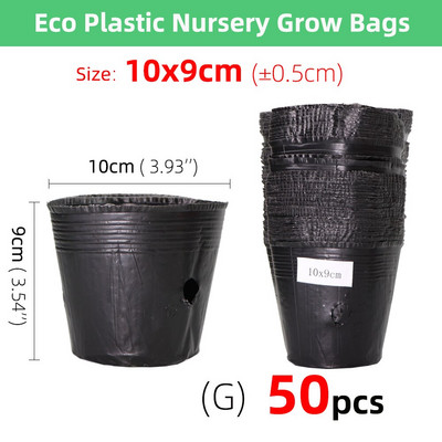 5-100 buc 16 dimensiuni, de unică folosință, ghiveci de plantare din plastic, bol de nutriție, cutie pentru răsaduri, cutie neagră pentru răsaduri, saci de cultivare pentru grădină.