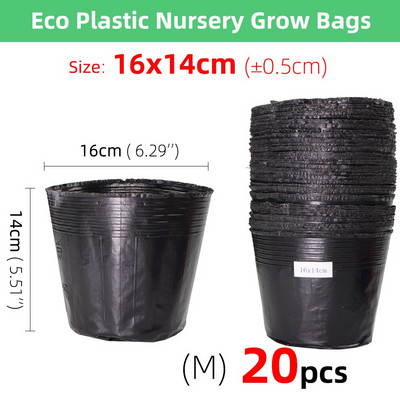 5-100 buc 16 dimensiuni, de unică folosință, ghiveci de plantare din plastic, bol de nutriție, cutie pentru răsaduri, cutie neagră pentru răsaduri, saci de cultivare pentru grădină.