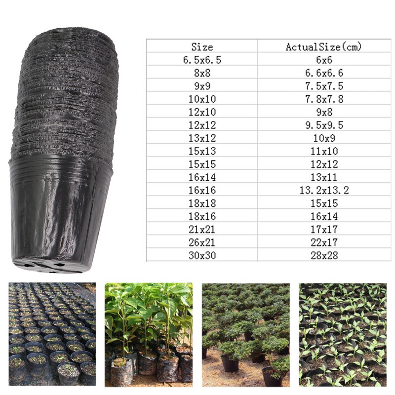 5-100 buc 16 dimensiuni, de unică folosință, ghiveci de plantare din plastic, bol de nutriție, cutie pentru răsaduri, cutie neagră pentru răsaduri, saci de cultivare pentru grădină.