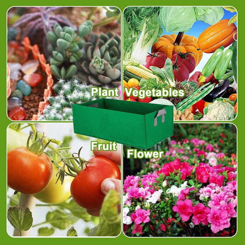 Saci de cultivare pentru plantare dreptunghiulară Behogar, ghivece de grădină, cu mâner pentru jardiniere de flori pentru copac