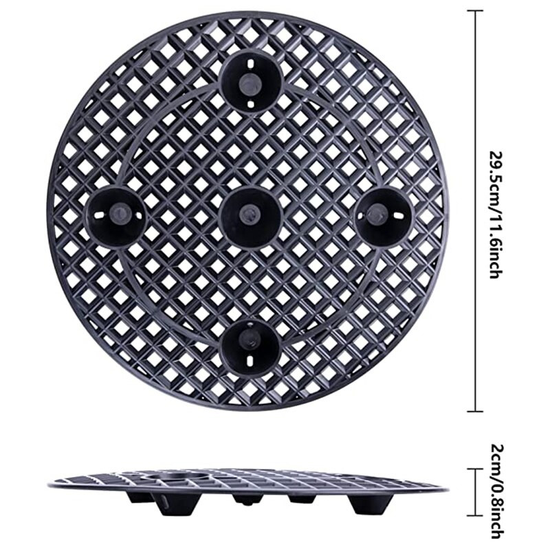 Cserepes tálca többcélú nagy teherbírású növényállvány fekete gyökérvezérlő alváz kerti kerthez, udvarhoz, erkélyhez, növényszint