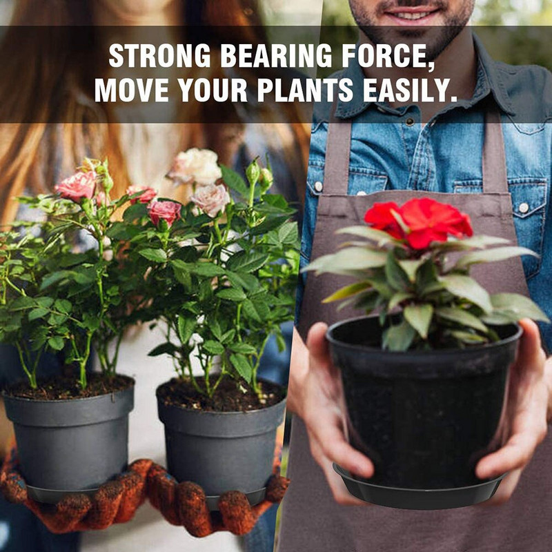 3 vnt. Sodo patvarūs, patvarūs gėlių vazonai, plastikiniai padėklų lėkštės Augalų lėkštė Lašėjimo padėklai viduje, lauke