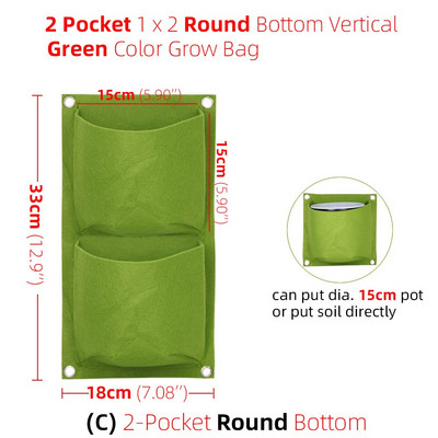 1-6 kišenės žalios auginimo maišeliai vertikalūs kryžminiai pakabinami sodinimo krepšiai sodintuvai sodo daržovės Gyvenamasis sodo krepšys namų reikmenys