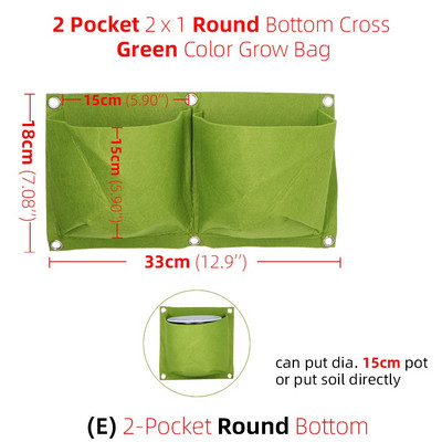 1-6 kišenės žalios auginimo maišeliai vertikalūs kryžminiai pakabinami sodinimo krepšiai sodintuvai sodo daržovės Gyvenamasis sodo krepšys namų reikmenys