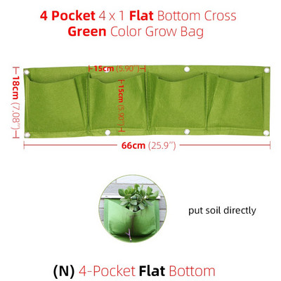 1-6 kišenės žalios auginimo maišeliai vertikalūs kryžminiai pakabinami sodinimo krepšiai sodintuvai sodo daržovės Gyvenamasis sodo krepšys namų reikmenys