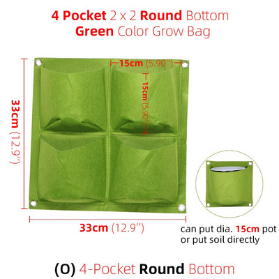 1-6 kišenės žalios auginimo maišeliai vertikalūs kryžminiai pakabinami sodinimo krepšiai sodintuvai sodo daržovės Gyvenamasis sodo krepšys namų reikmenys
