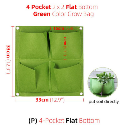 1-6 kišenės žalios auginimo maišeliai vertikalūs kryžminiai pakabinami sodinimo krepšiai sodintuvai sodo daržovės Gyvenamasis sodo krepšys namų reikmenys