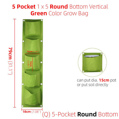 1-6 kišenės žalios auginimo maišeliai vertikalūs kryžminiai pakabinami sodinimo krepšiai sodintuvai sodo daržovės Gyvenamasis sodo krepšys namų reikmenys