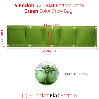 1-6 kišenės žalios auginimo maišeliai vertikalūs kryžminiai pakabinami sodinimo krepšiai sodintuvai sodo daržovės Gyvenamasis sodo krepšys namų reikmenys