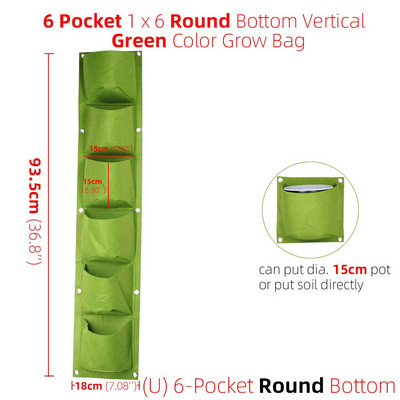 1-6 kišenės žalios auginimo maišeliai vertikalūs kryžminiai pakabinami sodinimo krepšiai sodintuvai sodo daržovės Gyvenamasis sodo krepšys namų reikmenys