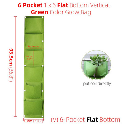 1-6 kišenės žalios auginimo maišeliai vertikalūs kryžminiai pakabinami sodinimo krepšiai sodintuvai sodo daržovės Gyvenamasis sodo krepšys namų reikmenys