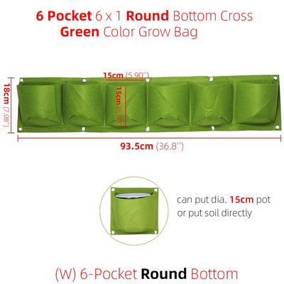 1-6 kišenės žalios auginimo maišeliai vertikalūs kryžminiai pakabinami sodinimo krepšiai sodintuvai sodo daržovės Gyvenamasis sodo krepšys namų reikmenys