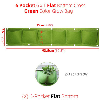 1-6 kišenės žalios auginimo maišeliai vertikalūs kryžminiai pakabinami sodinimo krepšiai sodintuvai sodo daržovės Gyvenamasis sodo krepšys namų reikmenys