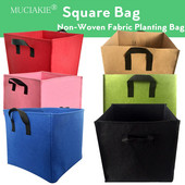 MUCIAKIE 1PC Galon Garden Grow Square Plantare Sac Plante Container Pungă Cu Mânere Grădină Răsaduri Cultivare Sac Grădină