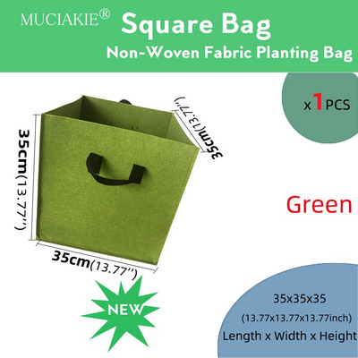 MUCIAKIE 1PC Galon Garden Grow Square Plantare Sac Plante Container Pungă Cu Mânere Grădină Răsaduri Cultivare Sac Grădină