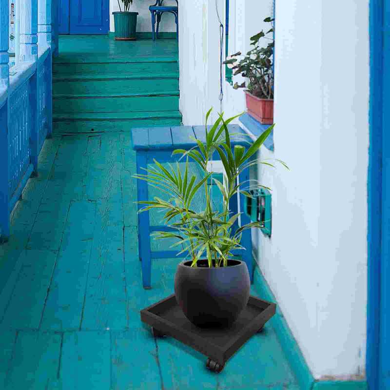 Tavă pentru ghiveci Suport pentru jardinieră Suport cu roți pentru ghivece pătrate Caddy cu roți mobile de rulare a florilor pentru grădinărit