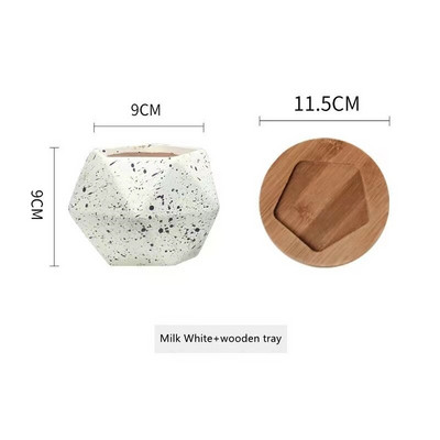 Razgradiva sukulentna biljka kaolin teglica za cvijeće ukras za uredski stol keramički peterokutni makarun mrljasta vaza s ventilacijom