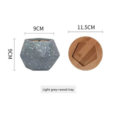 Razgradiva sukulentna biljka kaolin teglica za cvijeće ukras za uredski stol keramički peterokutni makarun mrljasta vaza s ventilacijom