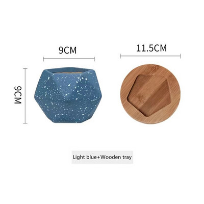 Razgradiva sukulentna biljka kaolin teglica za cvijeće ukras za uredski stol keramički peterokutni makarun mrljasta vaza s ventilacijom