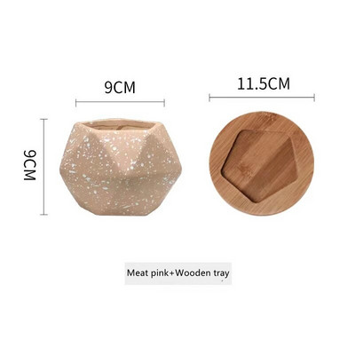 Razgradiva sukulentna biljka kaolin teglica za cvijeće ukras za uredski stol keramički peterokutni makarun mrljasta vaza s ventilacijom