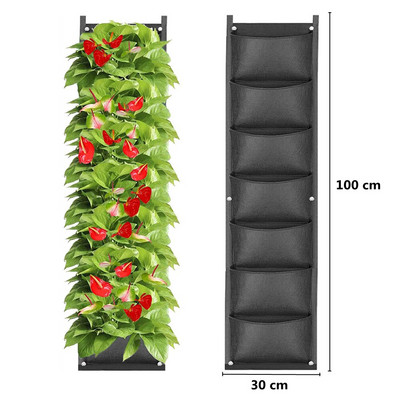 6/7/9/18 kišeniniai vertikalūs auginimo krepšiai pakabinami prie sienos sodinimo krepšys gėlių auginimo konteinerio sodintuvo kišenė namams lauke
